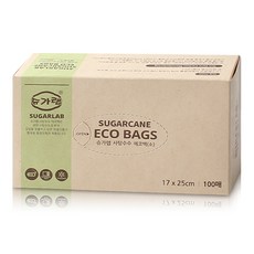 슈가랩 사탕수수 에코백 17cm x 25cm, 소(S), 100개입, 1개