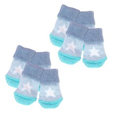 퍼피아 강아지 슈퍼스타 양말 세트, 라이트블루, 2세트