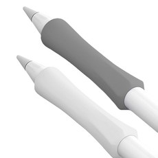 SPACE SHIELD Apple Pencil 相容 Motion 防滑支援充電矽膠筆握套 2件組, 1套, 灰色 + 白色