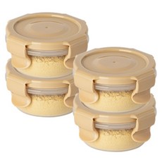 나누담 양념 소스 보관 밀폐용기 원형, 4개, 90ml