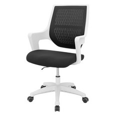 삼익가구 화이트 프레임 컴포트 의자 E300WH, 블랙