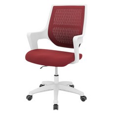 삼익가구 화이트 프레임 컴포트 의자 E300WH, 레드