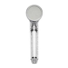 BODYLUV 純淨完美蓮蓬頭, 節水設計, 增強水壓, 提升水質, 透明外殼, 1個, 銀色 + 透明色