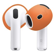 SPACE SHIELD 適用於AirPods 4 標準防滑矽膠耳塞套, 1套, 單一商品, 橘色