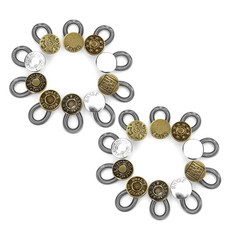 MONACO OLIVE 褲腰加長彈簧鈕扣 1.7 x 3.1 cm 10款 x 2入組, 1套, 綜合色