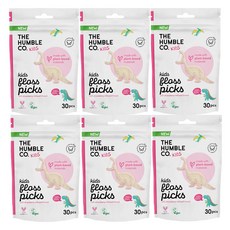 험블브러쉬 아동용 공룡 치실 딸기향 30p, 6개, 30개입