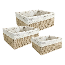 Readiro藤編收納盒 3種組, 1套, 米色