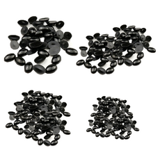Khohimo 半圓橢圓形素面娃娃眼珠 6 x 8 mm 200p + 8 x 10 mm 200p + 9 x 12 mm 100p + 10 x 14 mm 50p 組合 4W482, 1套, 黑色