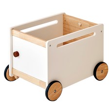 kienvy 原木移動式玩具收納箱, 白色