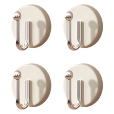 無痕黏貼式馬卡龍掛鉤, 4個, 奶油色