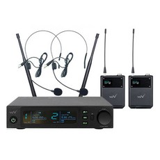 웨이브 렉타입 900Mhz 2채널 무선 마이크 시스템 + 헤드셋 마이크 2p 세트, WER-902SS