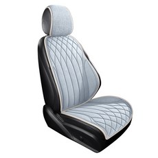 Ez2mk 스타일리쉬 사계절 차량용 시트 쿠션 앞좌석 세트 MS-370, 라이트블루, 1세트