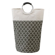 소니오 에스닉 다용도 접이식 빨래바구니, 04 원형그레이