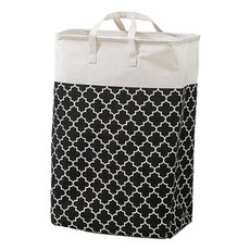 Sonio 民族風多用途折疊洗衣籃, 01 方形黑色