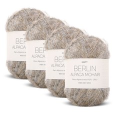 Knitt 柏林 羊駝毛 馬海毛 織線 50g, 61 沙米色, 4個