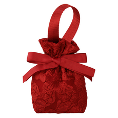 微笑情人節包裝帆布手提緞帶情人節禮物袋, 10個, 款式1 紅色