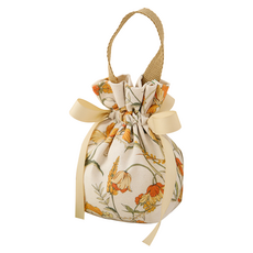 微笑情人節包裝帆布手提緞帶情人節禮物袋, 10個, 款式2 米色