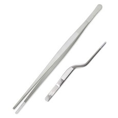 ZEUS Kitchenware 全不鏽鋼廚房料理鑷子夾子 直型 300mm + L型 160mm 套組, 1套, 單一顏色