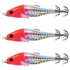 메가바이트 메가핀 케이무라 레이저 쭈꾸미 갑오징어 한치 문어 에기 55mm, MF02 레드헤드실버, 3개, 5.3g