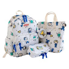 ILoveJ 史努比 前往宇宙書包 新學期書包 + 鞋袋 + 鉛筆盒套組