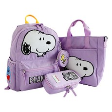 ILoveJ 史努比大臉書包新學期書包+鞋袋+筆袋組