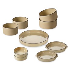 REVOL Caractère 雙人韓式餐具9件組, 1套, 肉豆蔻色, 餐具 9件