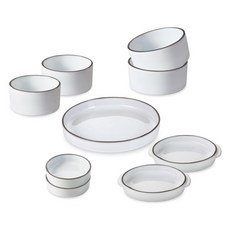 REVOL Caractère 雙人韓式餐具9件組, 1套, 積雲白, 餐具 9件