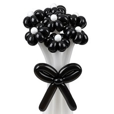 셈퍼텍스 요술풍선 데이지 튤립 꽃다발 만들기 7송이 세트, 블랙앤화이트, 1세트