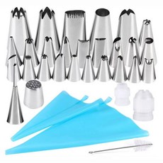 Bestom 專業用造型擠花嘴套組, 1套, 32種, 藍色擠花袋