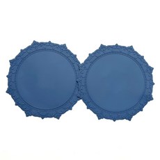 국내산 프리미엄 실리콘 인덕션 보호 테이블 매트, 다크블루, 2개, 지름 23cm x 두께 0.2cm