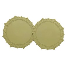 국내산 프리미엄 실리콘 인덕션 보호 테이블 매트, 올리브, 2개, 지름 23cm x 두께 0.2cm