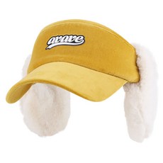 AVAVE 冬季款毛絨防寒高爾夫遮陽帽, 黃色, 1個
