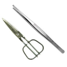 M Noble 不鏽鋼可拆卸式剪刀 + 大號鑷子 300mm 套組, 銀色, 1套, 剪刀 + 鑷子