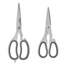 HANSSEM 廚房用不鏽鋼剪刀 2種組, 銀, 1組