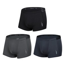 PUMA BODYWEAR 男性用柔軟內外鬆緊腰帶平口褲3件組