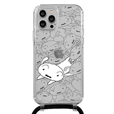 코쿼드 짱구 포커스 라인 목걸이 스트랩 휴대폰 케이스