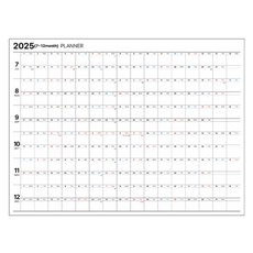 TLC 簡易黏貼式 2025年下半年行事曆 線條型白板, 橡膠磁鐵