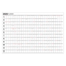 TLC 可輕鬆黏貼 2025年 大型日曆 年度計畫表 條列式白板, 橡膠磁鐵