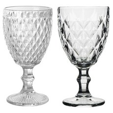 프렌치마르스 고급 다이아패턴 홈카페 와인잔 2종 세트 FM229, 1세트, 360ml