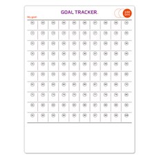 TLC Goal Tracker 目標達成挑戰日曆白板核對清單100天, 橡膠磁鐵
