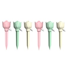 Onup 花盆自動澆水器 3款 x 2件組, 1套, 黃色 + 粉紅色 + 綠色