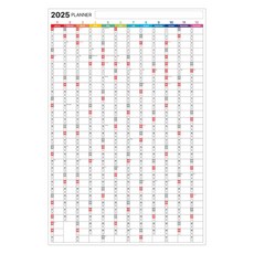 TLC 簡易黏貼式 2025年大型日曆 年度計畫表 直式白板, 橡膠磁鐵