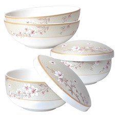 HANKOOK CHINAWARE 雪花 單人飯碗餐具組 6p, 混合顏色, 1套, 飯碗 2p + 碗蓋 2p + 湯碗 2p