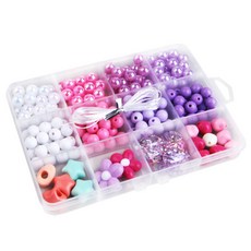 알로데 오로라 파스텔 비즈세트, 01 퍼플플라워, 1세트