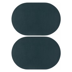 모던앳 노르딕 라운드 가죽 테이블 매트, 딥그린, 45 x 30 cm, 2개