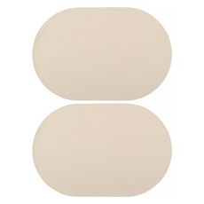 Modernat 北歐風圓形皮革餐墊, 奶茶色, 2個, 45 x 30 cm