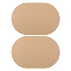 Modernat 北歐風圓形皮革餐墊, 駝色, 2個, 45 x 30 cm