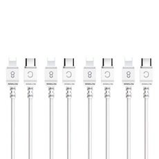 엑티몬 C타입-8핀 PD 30W 초고속 충전 케이블, 화이트, 4개, 1.2m