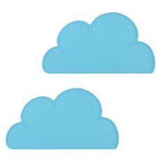 雲朵防水矽膠餐墊, 藍色, 48 x 27 cm