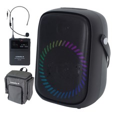 카날스 충전식 블루투스 앰프스피커 900MHz + 헤드셋 마이크 세트, BW-600, 블랙